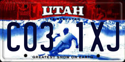 UT license plate C031XJ