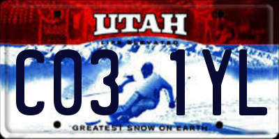 UT license plate C031YL