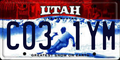 UT license plate C031YM