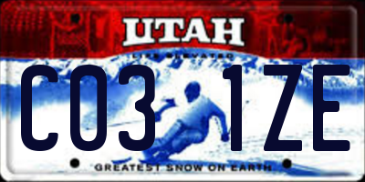 UT license plate C031ZE