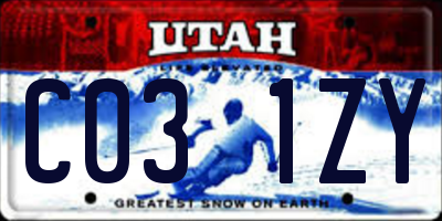 UT license plate C031ZY