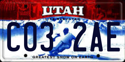 UT license plate C032AE