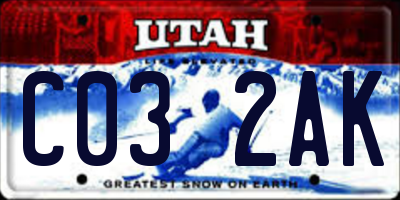 UT license plate C032AK