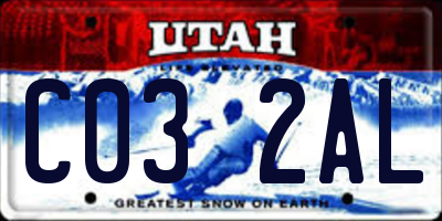 UT license plate C032AL