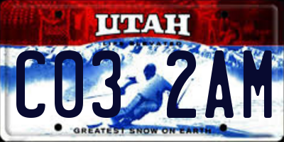 UT license plate C032AM