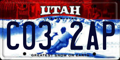 UT license plate C032AP