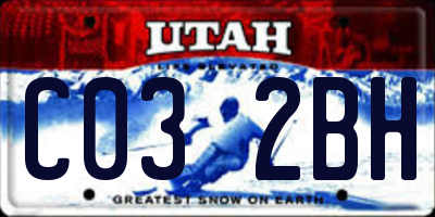 UT license plate C032BH