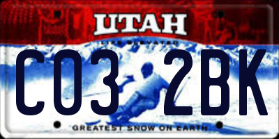 UT license plate C032BK