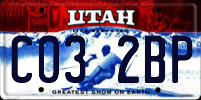 UT license plate C032BP