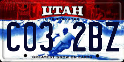 UT license plate C032BZ