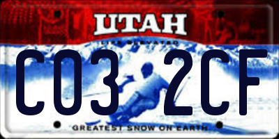UT license plate C032CF