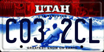 UT license plate C032CL