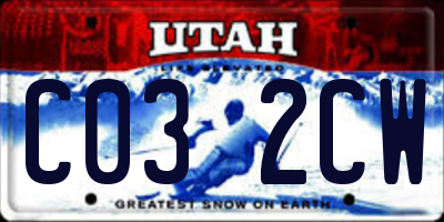 UT license plate C032CW
