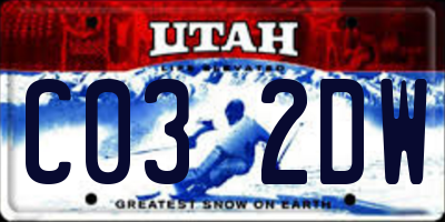UT license plate C032DW