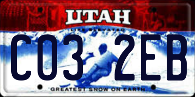 UT license plate C032EB