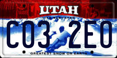 UT license plate C032EO