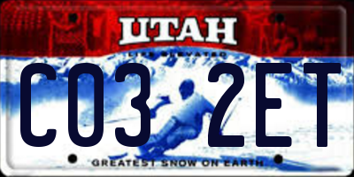 UT license plate C032ET