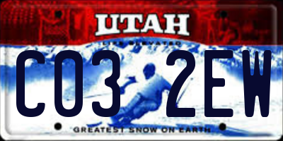 UT license plate C032EW