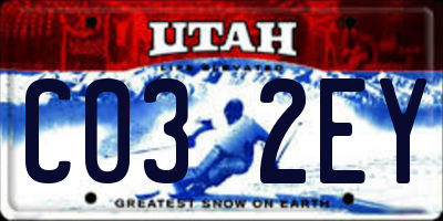 UT license plate C032EY