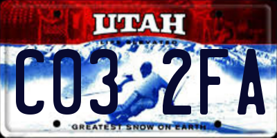UT license plate C032FA