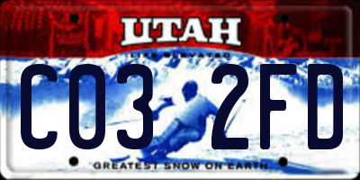 UT license plate C032FD