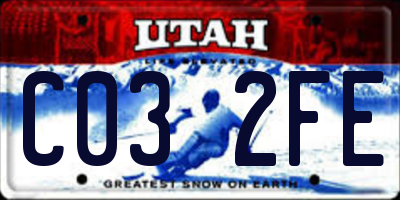 UT license plate C032FE