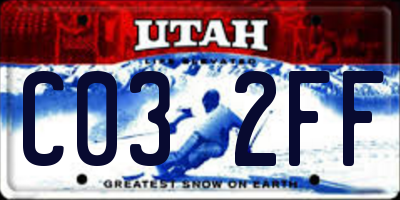UT license plate C032FF