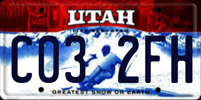 UT license plate C032FH