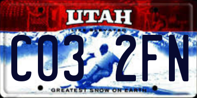 UT license plate C032FN