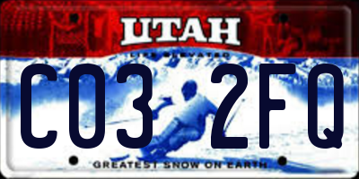 UT license plate C032FQ