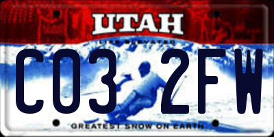 UT license plate C032FW