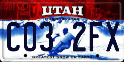 UT license plate C032FX