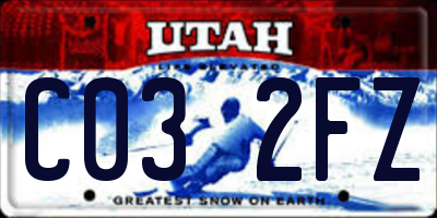 UT license plate C032FZ