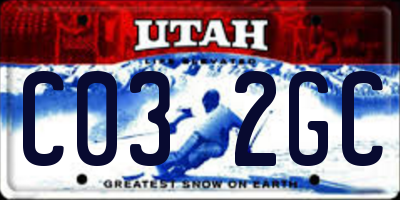 UT license plate C032GC