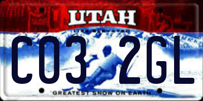 UT license plate C032GL