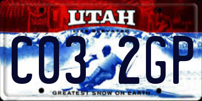 UT license plate C032GP
