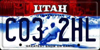 UT license plate C032HL
