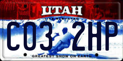 UT license plate C032HP