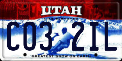 UT license plate C032IL
