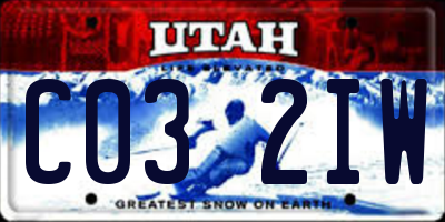 UT license plate C032IW