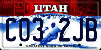 UT license plate C032JB