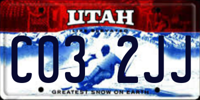 UT license plate C032JJ
