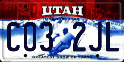UT license plate C032JL