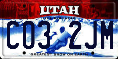 UT license plate C032JM