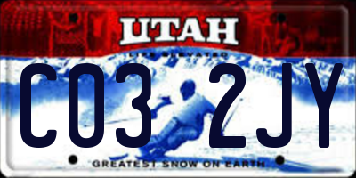 UT license plate C032JY