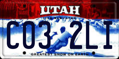 UT license plate C032LI