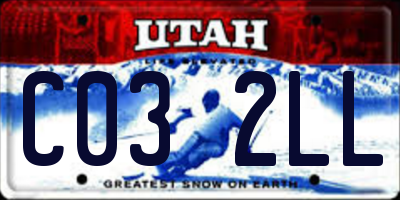 UT license plate C032LL
