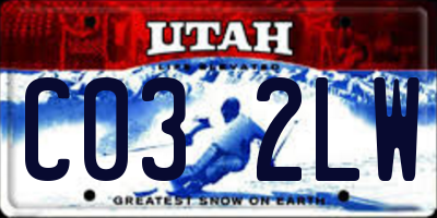 UT license plate C032LW