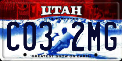 UT license plate C032MG