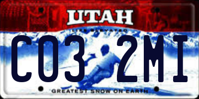UT license plate C032MI